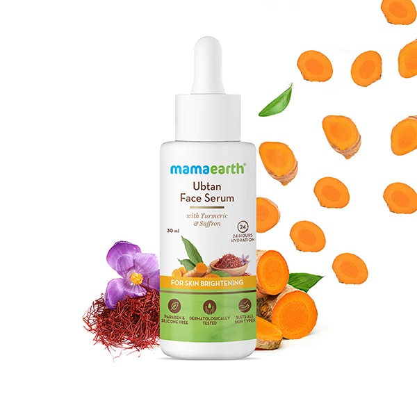 Mamaearth Ubtan Face Serum with Turmeric & Saffron For Skin Brightening 30ml