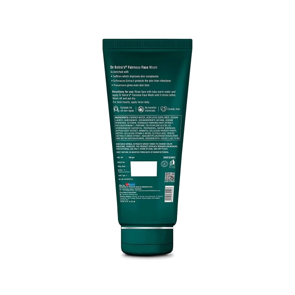 Dr Batra's Fairness Face Wash - Saffron & Echinacea Extract 100 gm