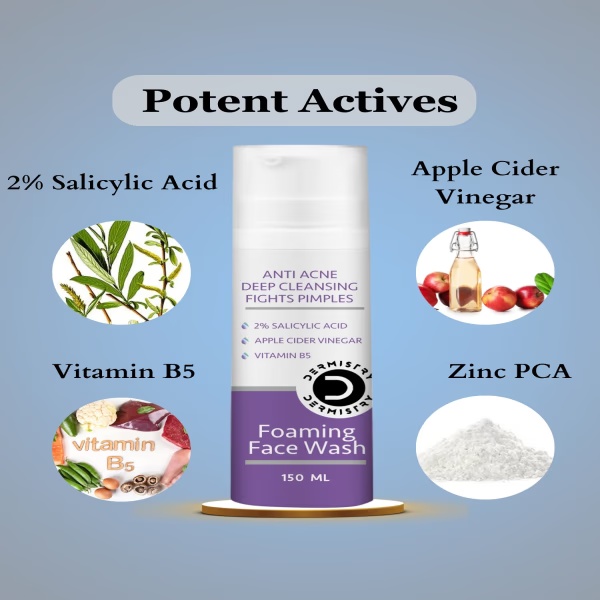 Dermistry Anti Acne 1% Salicylic Acid Body Wash 200 ml + Anti Acne Foaming Face Wash 150 ml
