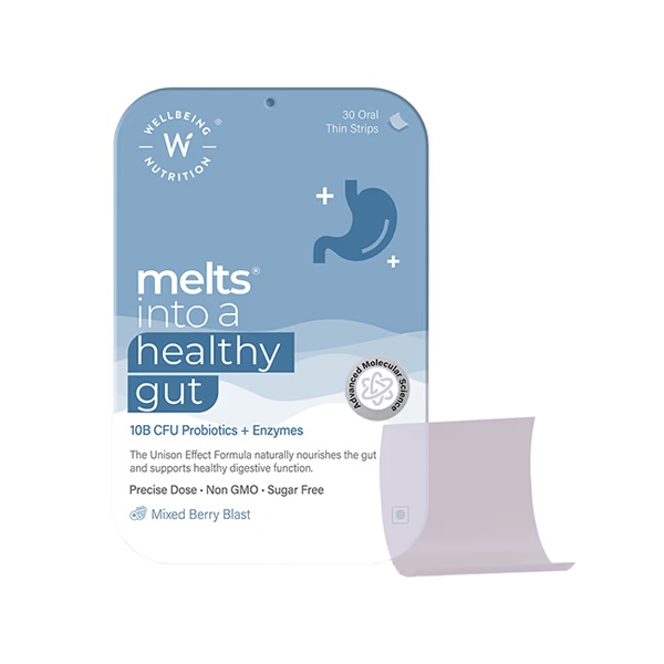 Wellbeing Nutrition Melts Healthy Gut Probiotic 10B CFU, Digestive Enzymes and FOS For Indigestion, Gas, Acidity 30 Strips 1 9058-wellbeing-nutrition-melts-healthy-gut-probiotic-10b-cfu-digestive-enzymes-and-fos-for-indigestion-gas-acidity-30-strips-1.jpg