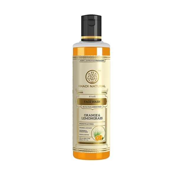 KHADI NATURAL ORANGE & LEMONGRASS FACE WASH SLS & PARABEN FREE 210 ml