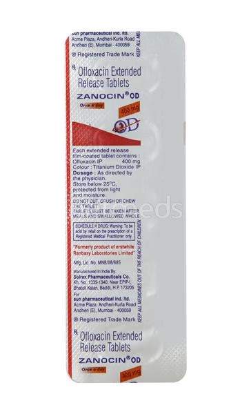 Zanocin OD 400mg Tablet 5'S
