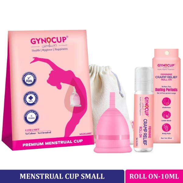 GynoCup Reusable Menstrual Cup - Small + Natural Intimate GynoWipe 10's