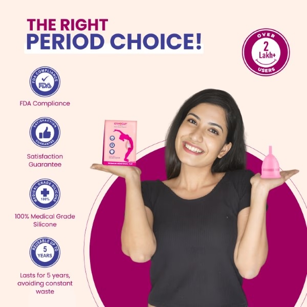 GynoCup Reusable Menstrual Cup - Small + Natural Intimate GynoWipe 10's