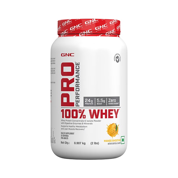 GNC Pro Performance 100% Whey Protein Powder - Mango Smoothie 0.907 kg