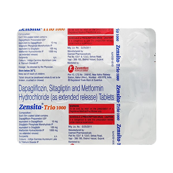 ZENSITA TRIO 1000 Tablet 15's