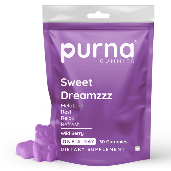 Purna Gummies Melatonin Wild Berry Flavor Gummies for Sleep Well and Reduced Stress 30's