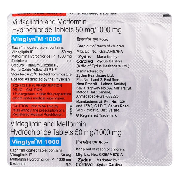VINGLYN M 1000mg Tablet 15's