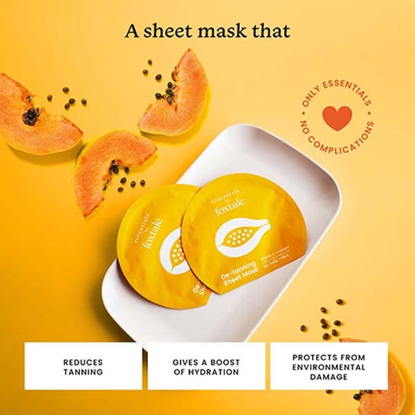 Foxtale Essentials Tan Removal Sheet Mask with Vitamin C and Papaya 26 gm