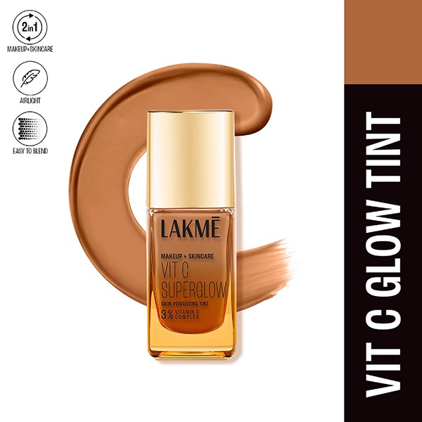 Lakme Makeup+Skincare Vitc Superglow Skin Perfecting Tint Cool Walnut C380 25 ml