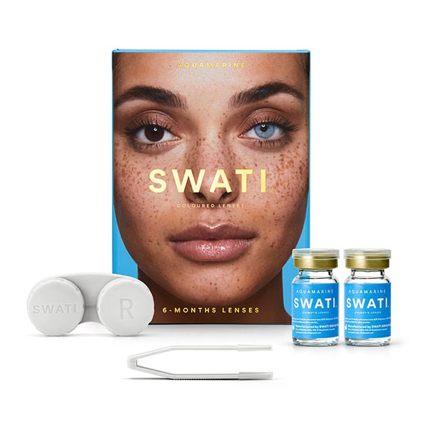 Swati Cosmetics Aquamarine Coloured Lenses 6 Month Contact Lenses ( - 1.5) 1's