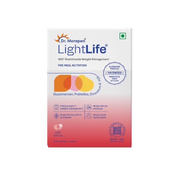 Dr. Morepen LightLife Pre-Meal Nutrition Sachets - Litchi Flavour Flavour (Pack Of 10 x 5 g)
