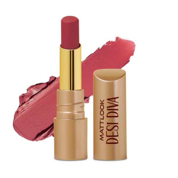 Matt Look Desi Diva HD Matte Lipstick With Hydrating Formula & Hyaluronic Acid, Muted Rose-20 3.8 gm