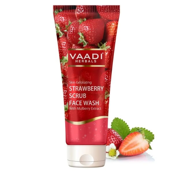 Vaadi Herbals Strawberry Scrub Face Wash With Mulberry Extract 60 ml