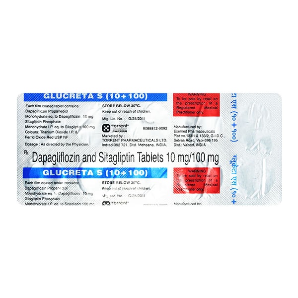 GLUCRETA S 10+100mg Tablet 10's