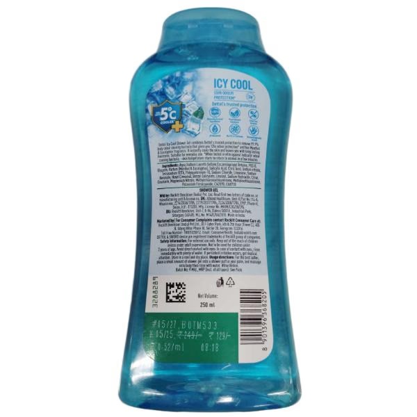 Dettol Icy Cool Shower Gel - Menthol & Eucalyptus Fragrance 250 ml